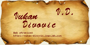 Vukan Divović vizit kartica